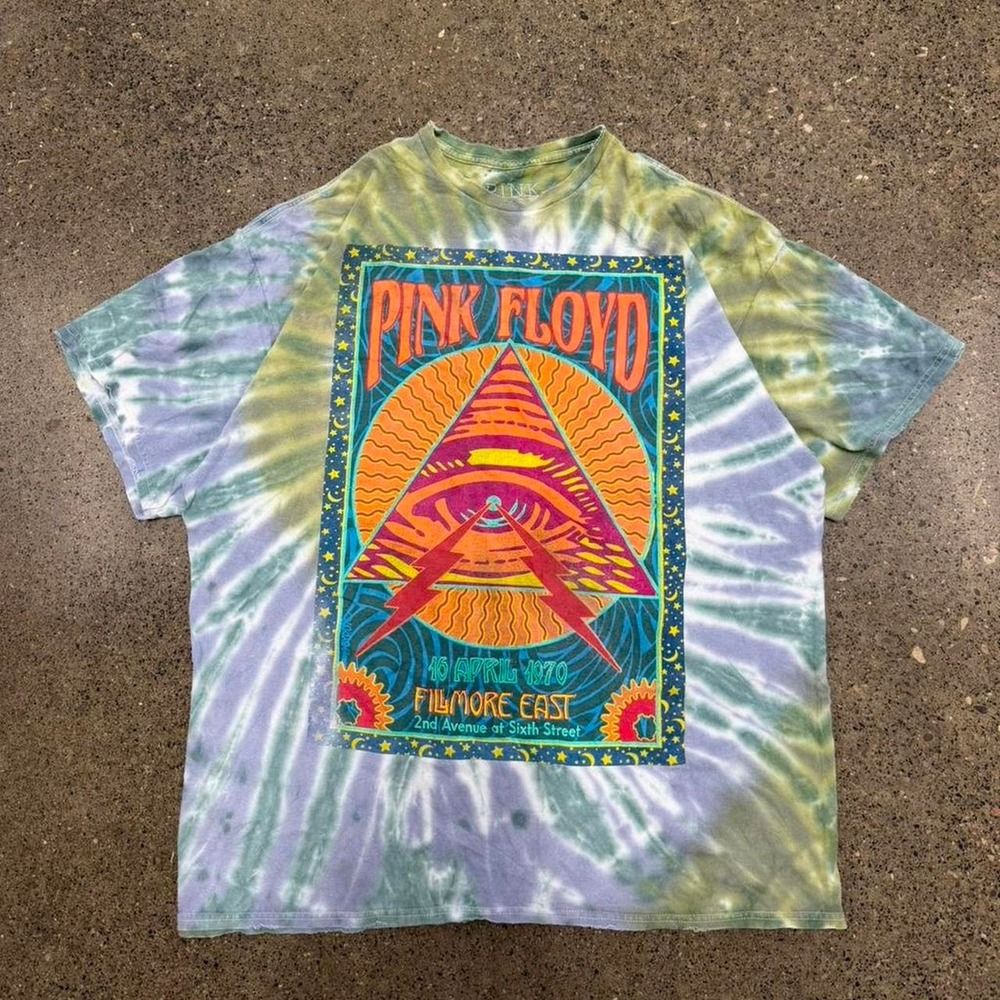 Pink Floyd Pyramid 1970 Filmore Tie-dye T-Shirt (Fits L)